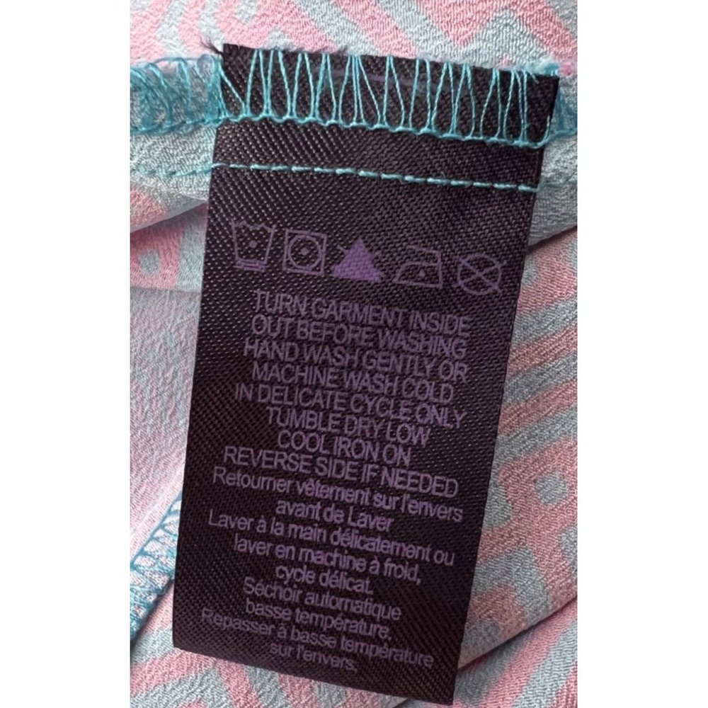 Hale Bob Top Womens Size XS Tank Top Blue Pink V-Neck - Picture 6 of 8